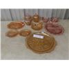 Image 1 : Carnival and Depression Glass Including Creamer, Sugar Bowls, and Serving Plates