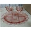 Image 2 : Carnival and Depression Glass Including Creamer, Sugar Bowls, and Serving Plates