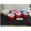 Image 1 : Seven Pyrex Refrigerator Dishes and Friendship Mixing Bowl