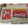 Image 6 : Coca-Cola, Pepsi, and 7Up Advertising Items Including Signs, Trays, Glasses, Scarf, and Toque