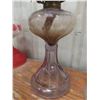 Image 4 : Four Oil Lamps, Lantern, Extra Chimneys, and Glass Jug