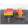 Image 3 : Vintage Schylling Tin Lithographed Tractor and Trailer