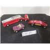 Image 1 : Tonka Fire Truck, Vintage Pressed Steel Dune Buggy, and Wooden Kub Kar Race Car
