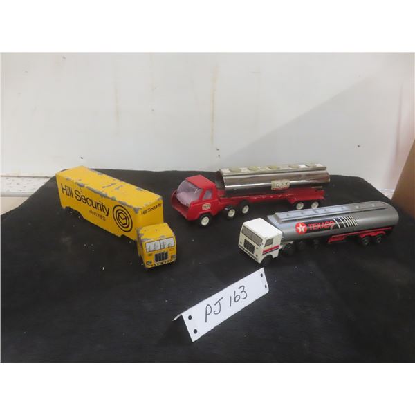 Two Die-Cast Vehicles Including Texaco Oil Tanker Trailer and Hill Security Van, 1/16 Scale