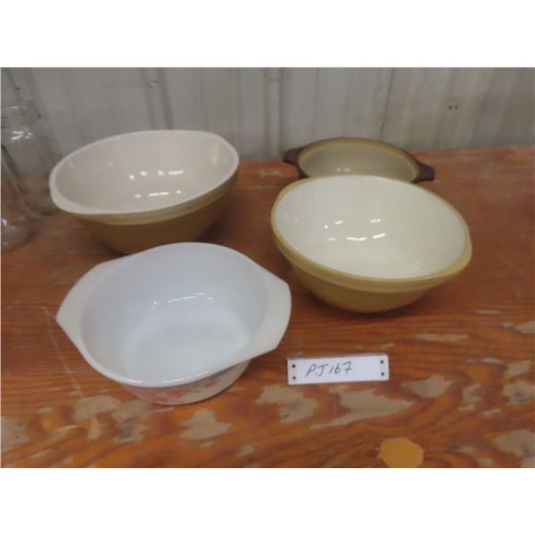 Vintage T.G. Green Mixing Bowl and Two Stoneware Dishes