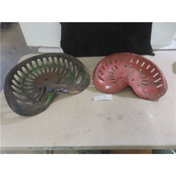 Vintage Cast Iron Tractor Seat and Metal Tractor Seat