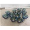 Image 4 : Carnival Glass Thirteen-Piece Punch Bowl Set