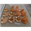 Image 1 : Fire King Peach Lustre Teacups, Saucers, Creamer, and Sugar Set (Twenty Pieces)