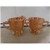 Image 2 : Fire King Peach Lustre Teacups, Saucers, Creamer, and Sugar Set (Twenty Pieces)