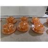 Image 3 : Fire King Peach Lustre Teacups, Saucers, Creamer, and Sugar Set (Twenty Pieces)