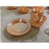 Image 4 : Fire King Peach Lustre Teacups, Saucers, Creamer, and Sugar Set (Twenty Pieces)