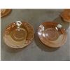 Image 6 : Fire King Peach Lustre Teacups, Saucers, Creamer, and Sugar Set (Twenty Pieces)