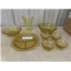 Image 1 : Federal Glass Amber Depression Glass Serving Bowls, Pitcher, and Fruit Nappies (Eight Pieces)