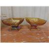 Image 4 : Carnival Glass Group Including Blue Fruit Bowl, Serving Platter, and Candy Bowl (Seven Pieces)