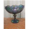 Image 8 : Carnival Glass Group Including Blue Fruit Bowl, Serving Platter, and Candy Bowl (Seven Pieces)