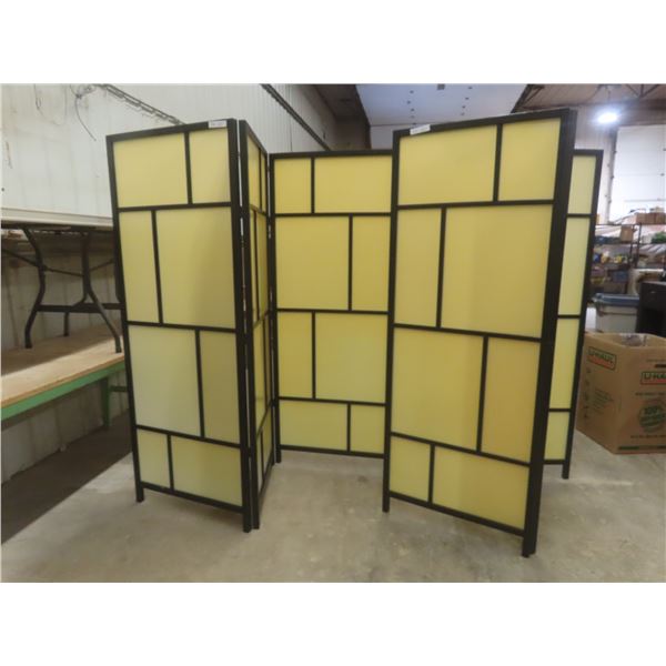 Two-Panel Room Divider, 73" High x 85" Wide, Three 28 1/4" Panels, One Panel Cracked