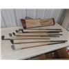 Image 6 : Set of Antique Wood Shaft Golf Clubs With Bag and Boxing Gloves