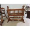 Image 2 : Wooden Cradle, Sled, And High Chair for Doll