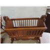 Image 5 : Wooden Cradle, Sled, And High Chair for Doll