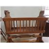 Image 7 : Wooden Cradle, Sled, And High Chair for Doll