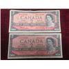 Image 2 : Lot of Five 1954 Canadian Two Dollar Bills
