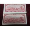 Image 5 : Lot of Five 1954 Canadian Two Dollar Bills