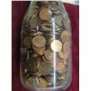 Image 2 : Vintage Crescent Creamery Milk Bottle Filled With Pennies, Over Nine Pounds Total