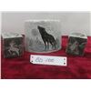 Image 1 : Vintage First Nations Scratch-Carved Candle Holders by Dimu w/ Soapstone Desk Display