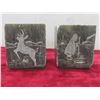 Image 2 : Vintage First Nations Scratch-Carved Candle Holders by Dimu w/ Soapstone Desk Display