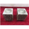 Image 4 : Vintage First Nations Scratch-Carved Candle Holders by Dimu w/ Soapstone Desk Display
