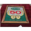 Image 2 : Vintage Labatt's 50 Ale Advertising Beer Mirror, 13 1/2" x 13 1/2", With Budweiser Mirror