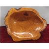 Image 5 : Vintage Burl Wood Bowl Sculpture With Outer Bark, 13" x 11" x 3"