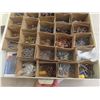 Image 2 : Vintage Metal Hardware Organizer Cabinet With Multiple Drawers and Assorted Contents