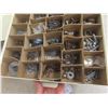 Image 4 : Vintage Metal Hardware Organizer Cabinet With Multiple Drawers and Assorted Contents