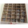 Image 6 : Vintage Metal Hardware Organizer Cabinet With Multiple Drawers and Assorted Contents