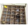 Image 7 : Vintage Metal Hardware Organizer Cabinet With Multiple Drawers and Assorted Contents