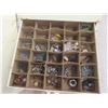 Image 8 : Vintage Metal Hardware Organizer Cabinet With Multiple Drawers and Assorted Contents
