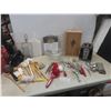 Image 1 : Four Pyrex Nesting Bowls, Cutting Board, Proctor Silex Toaster, Black and Decker Mixer, Wooden Spoo