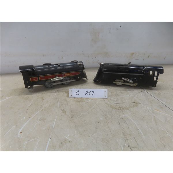 Vintage Marx 3000 Canadian Pacific Tinplate Wind-Up Locomotives