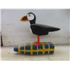 Image 2 : Hand Carved Puffin on a Painted Float and Whale Sculpture