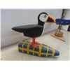 Image 5 : Hand Carved Puffin on a Painted Float and Whale Sculpture