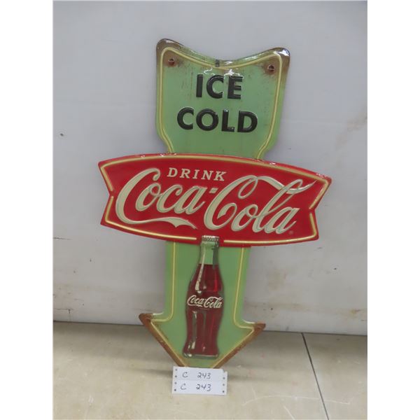 Modern Metal Coca-Cola Advertising Sign