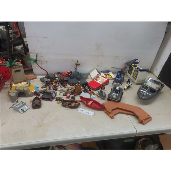 Playmobil Playsets Including Police Station and Pirate Ship