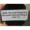 Image 15 : New 18K Gold Plated Simulated Diamond Ring Set, Size 7