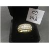 Image 1 : New 14K Gold Plated Simulated Diamond Mens Ring, Size 9.5