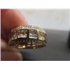 Image 7 : New 14K Gold Plated Simulated Diamond Mens Ring, Size 9.5