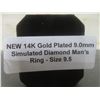 Image 9 : New 14K Gold Plated Simulated Diamond Mens Ring, Size 9.5