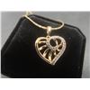 Image 5 : New 18K Gold Plated Swirl Heart Necklace, 19" Chain