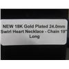 Image 7 : New 18K Gold Plated Swirl Heart Necklace, 19" Chain