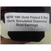 Image 7 : New 18K Gold Plated Each Simulated Diamond Stud Earrings